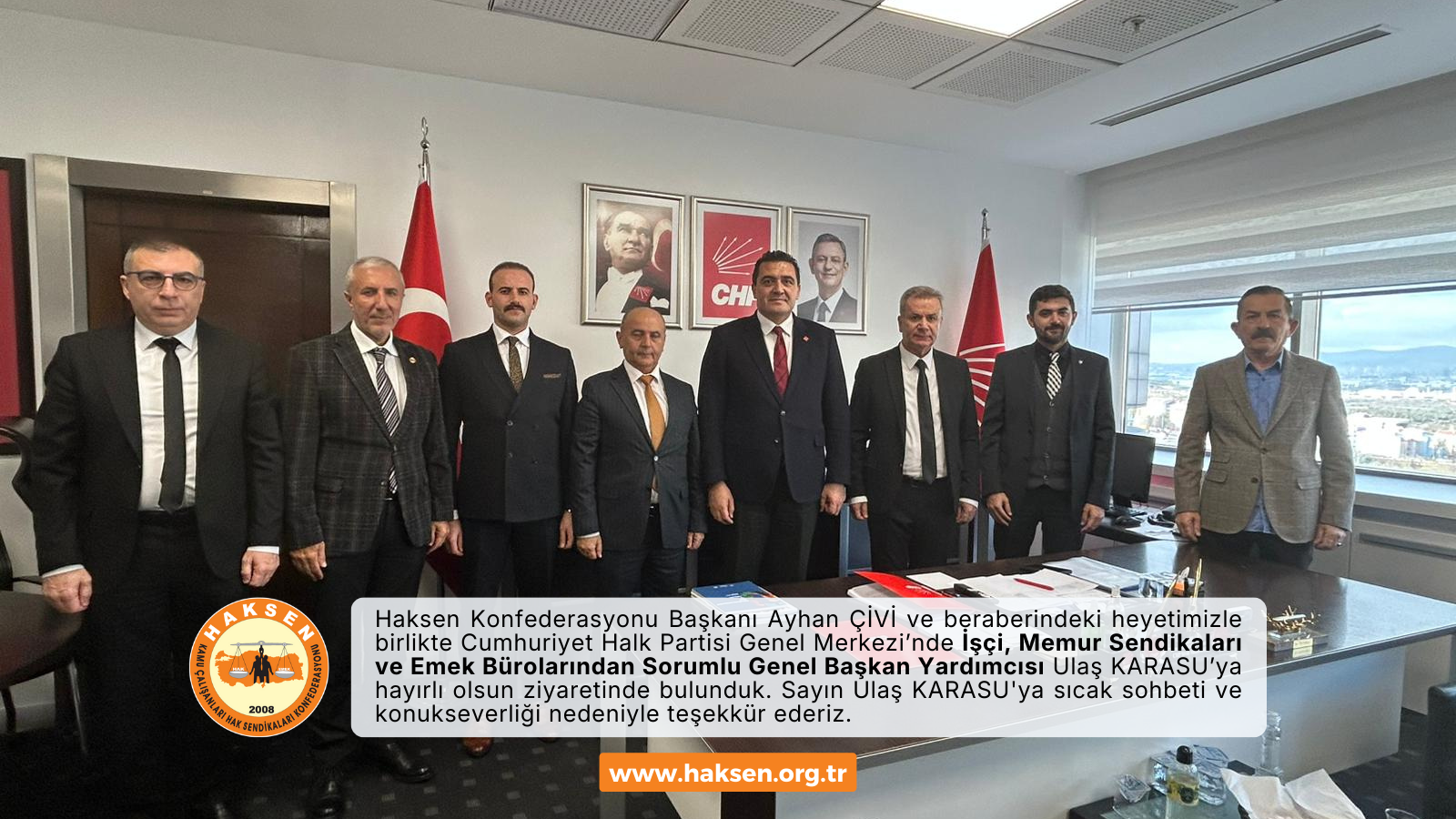 HAKSEN Konfederasyonu’ndan CHP’ye hayırlı olsun ziyareti.
